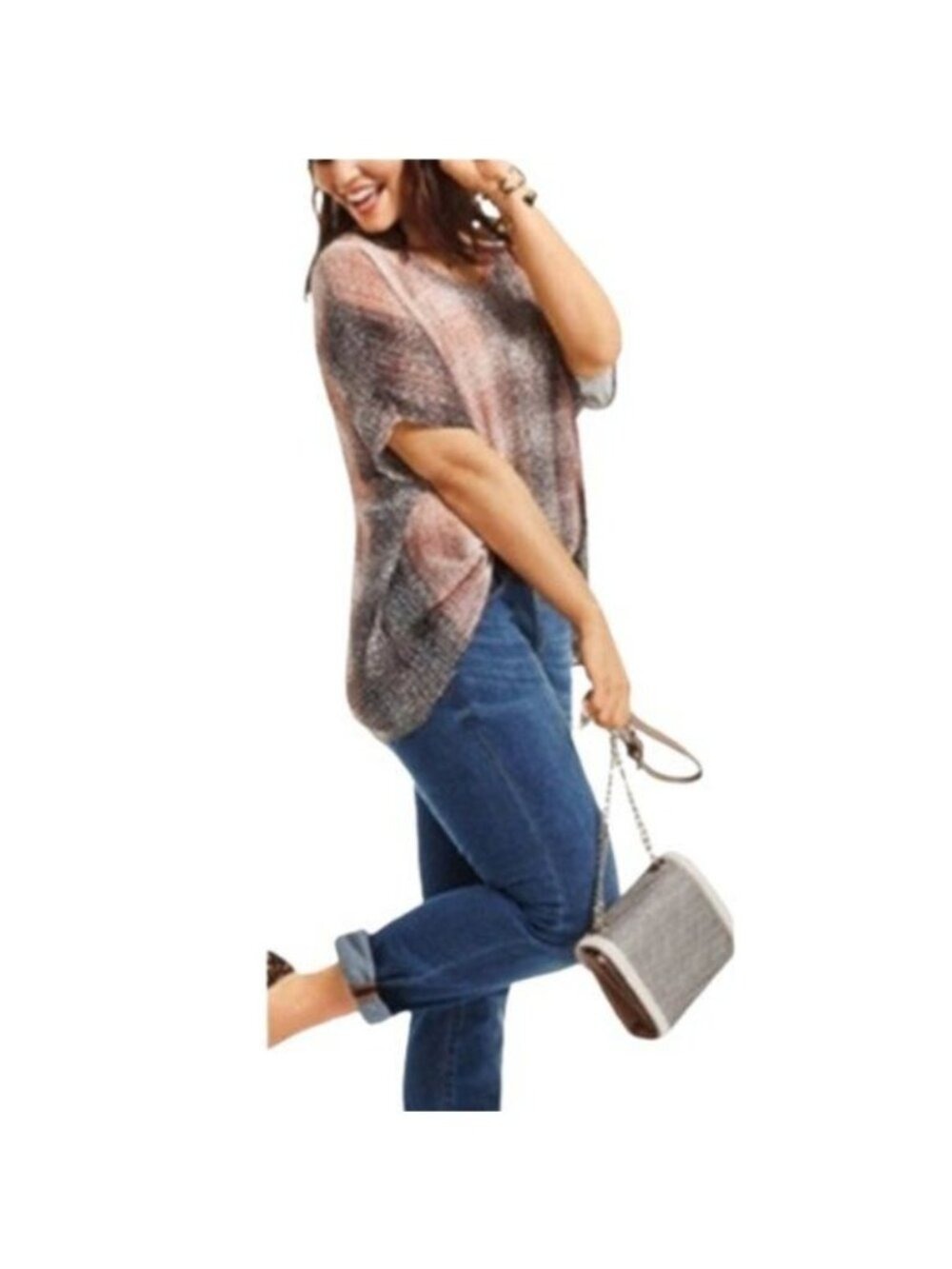 CAbi Style #240 Sheer Boxy Top, Ombre Dot Print Medium